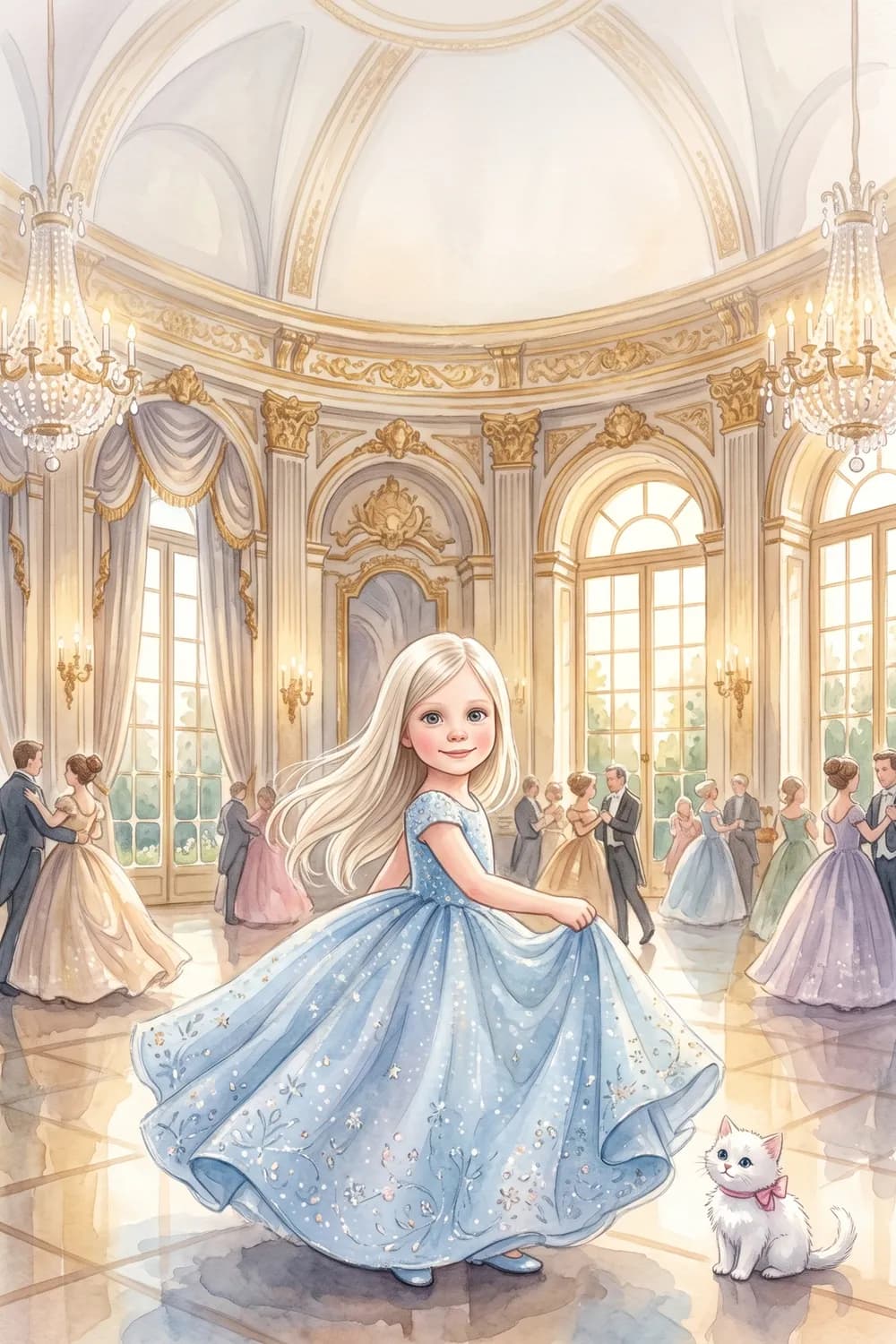 Coperta cărții „Prințesa și balul din palatul de cristal”